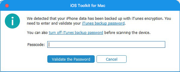 Enter iTunes Password