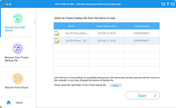 iTunes Yedekleme'yi seçin