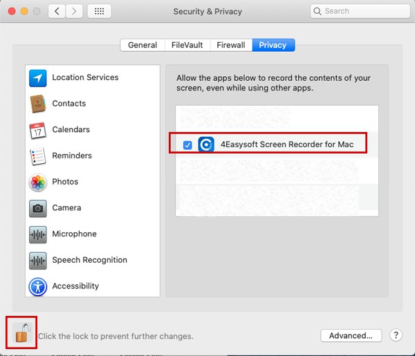 Enable 4Easysoft Screen Recorder for Mac