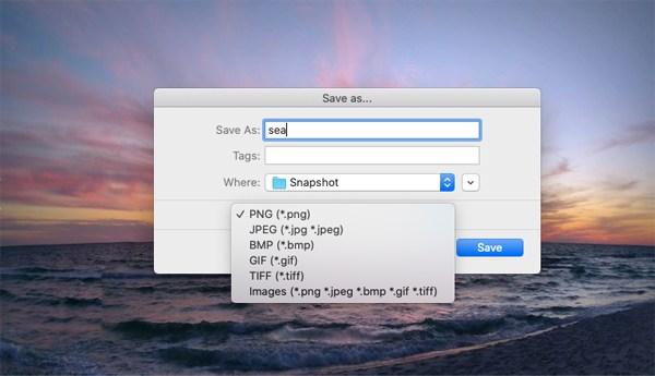 Save and Export Screenshots Mac