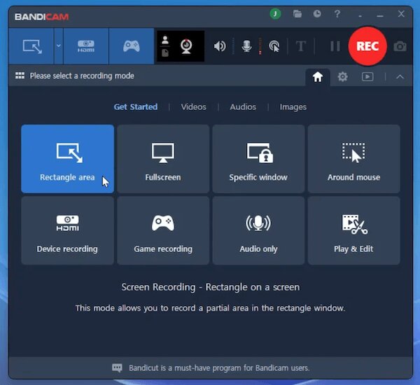 Interface Bandicam