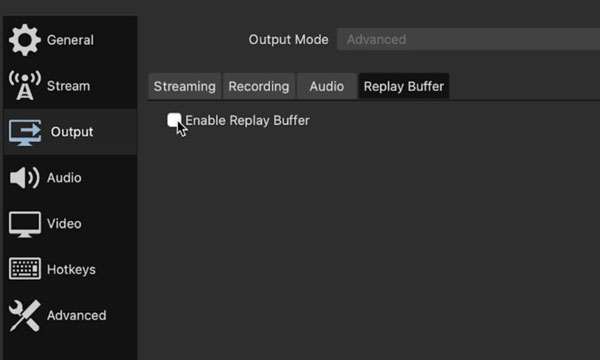 Activare buffer de redare Obs