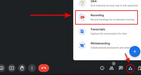 在桌面上錄製 Google Meet 會議
