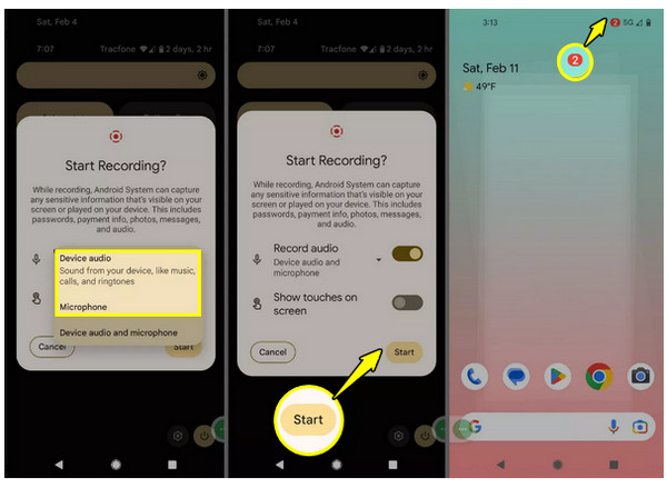 Tính năng quay màn hình tích hợp trên Android