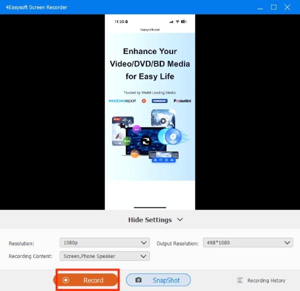 Gravação de tela Samsung 4easysoft
