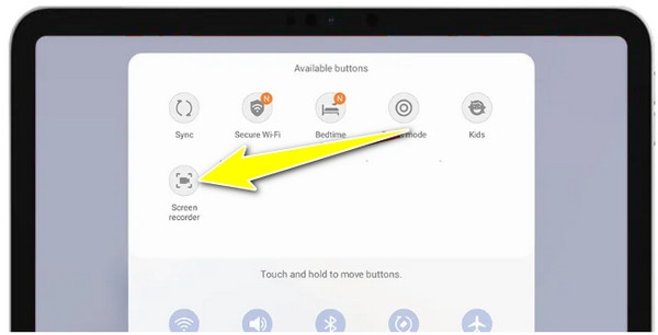 Gravação de tela em tablet Samsung