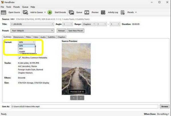 Handbrake converte Blu-ray in MKV