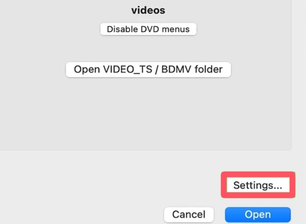 Settings Vlc
