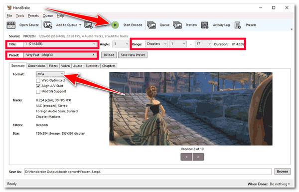 Pakk ut lyd-DVD HandBrake