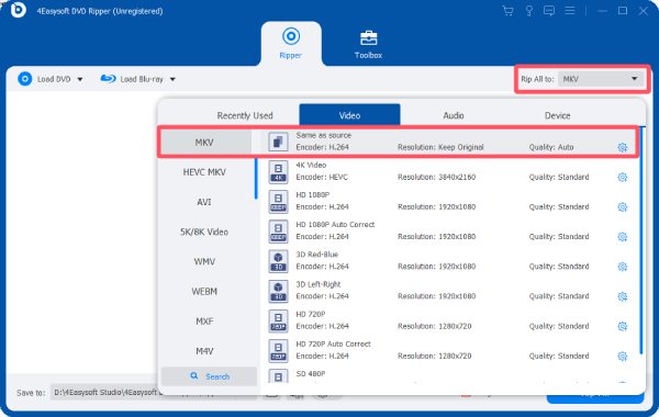 แปลงไฟล์ ISO เป็น MKV ด้วยโปรแกรม 4Easysoft DVD Ripper