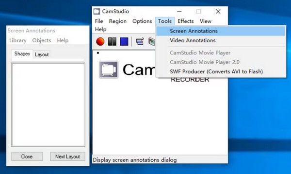Camstudio Η καλύτερη συσκευή εγγραφής οθόνης για Windows 11