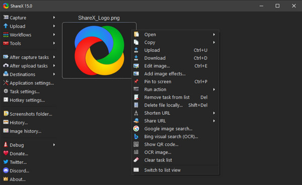 Sharex Καλύτερη συσκευή εγγραφής οθόνης για Windows 11