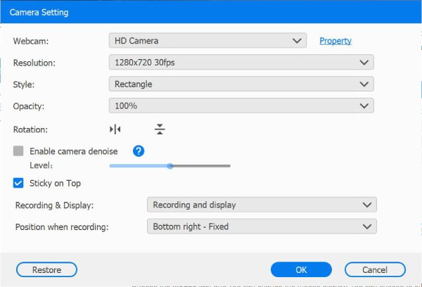 Camera Preferences