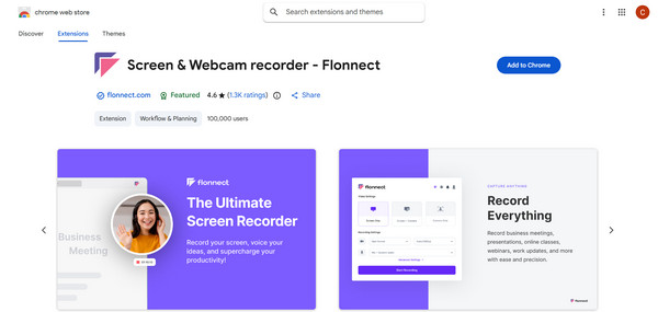 Extension Chrome Écran et Enregistreur Webcam