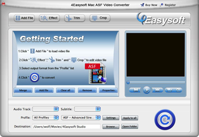 Help document of Mac ASF Video Converter