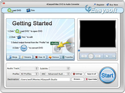 Help document of Mac DVD to Audio Converter