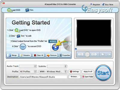 Help document of Mac DVD to WMA Converter