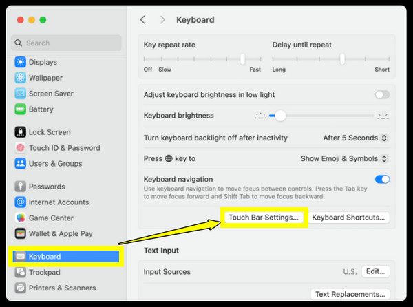 触控栏自定义设置