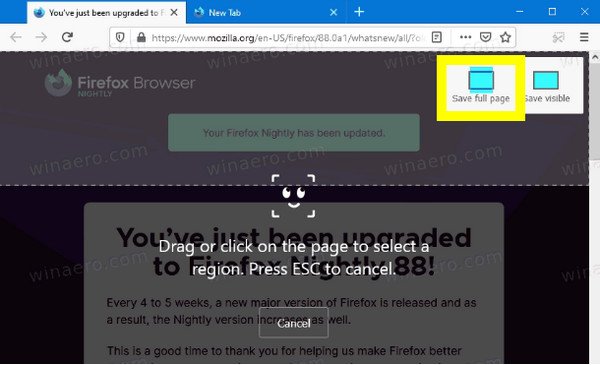 Firefox Sayfanın Tamamını Kaydet