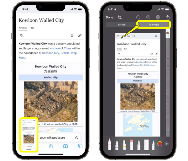 iPhone'da Kaydırma Ekran Görüntüsü Alma