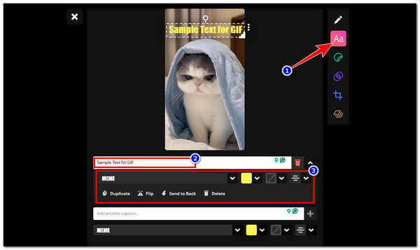 הוסף טקסט בגיפי