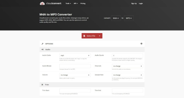 โปรแกรมแปลงไฟล์ MOV CloudConvert