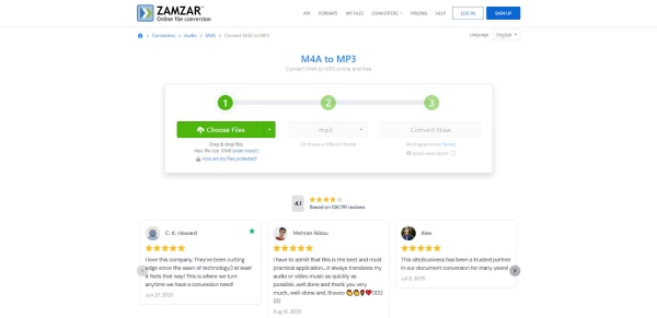 โปรแกรมแปลงไฟล์ MOV Zamzar