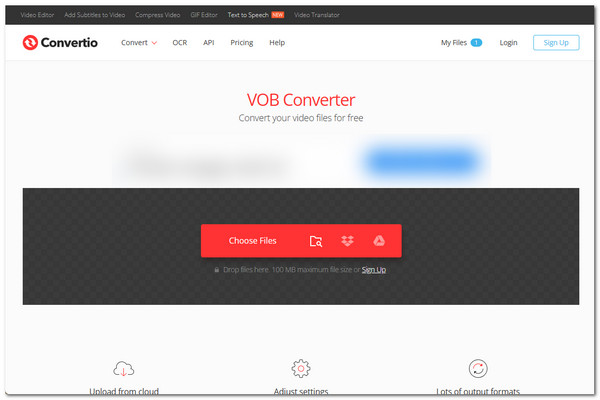 Convertio jako konwerter VOB