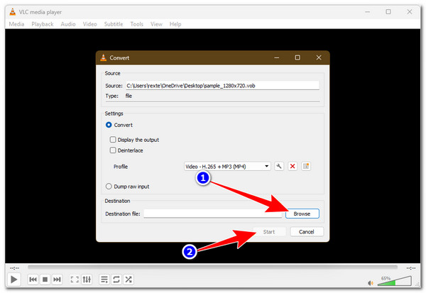 VLC Przeglądaj Start