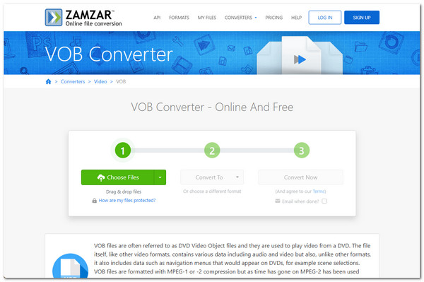 Zamzar jako konwerter VOB