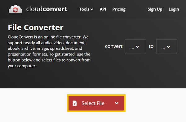 CloudConvert Select Files