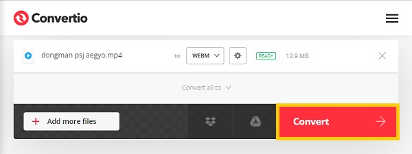Konvertálás MP4 konvertálása WEBM-re
