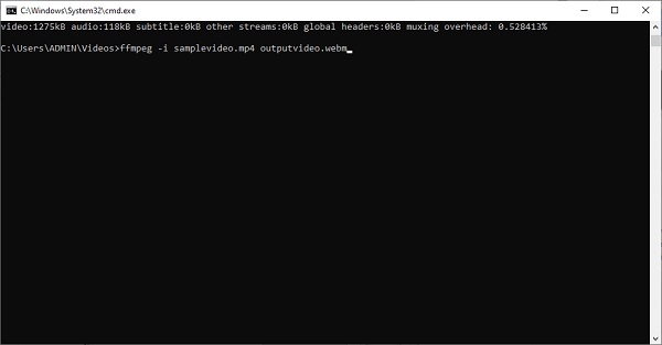FFMPEG MP4 konvertálása WEBM-re