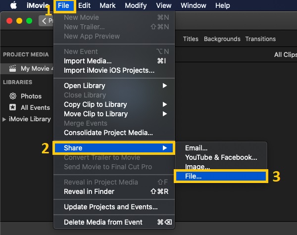 iMovie Share File