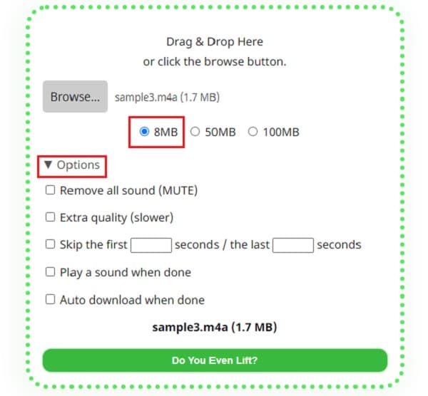 8mb.video Compress For Discord Options