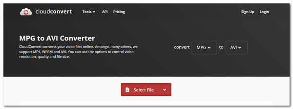 CloudConvert Converteer MPG naar AVI