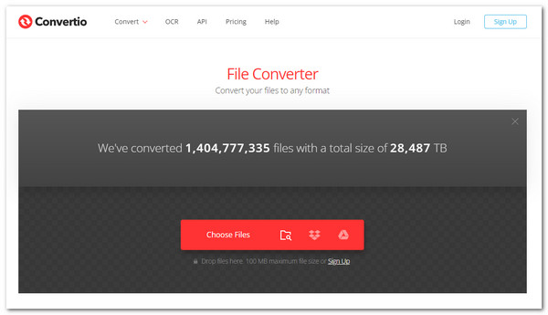 Convertio ファイルを選択