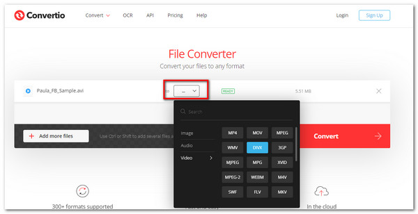 Convertio AVI を DIVX に変換