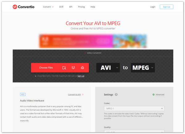 Convertio Convert AVI to MPEG