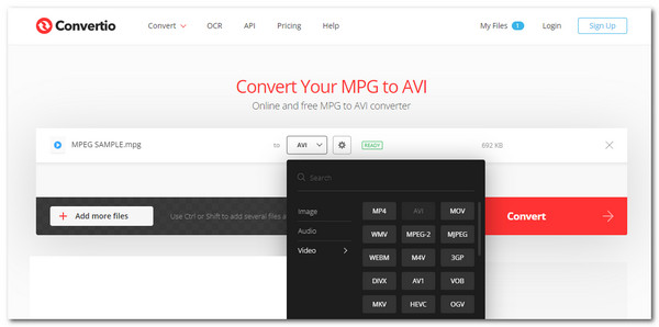 Convertio Format Convert MPEG to AVI