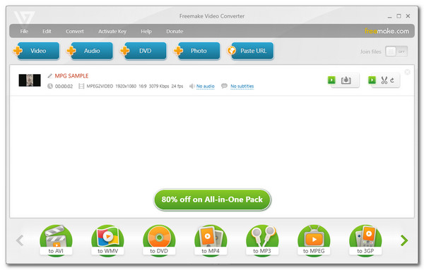 Freemake Video Converter Converteer MPG naar AVI
