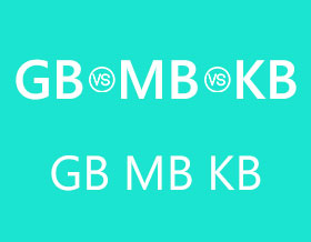 GB MB KB