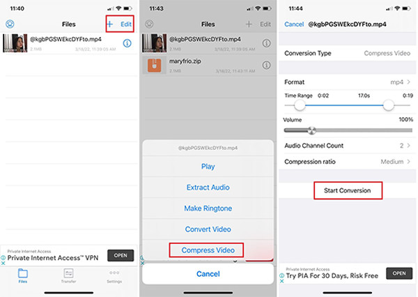Media Converter Sažimanje videa za e-poštu