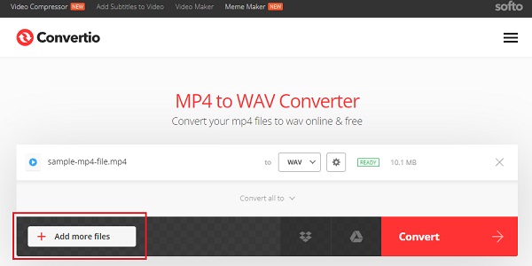 Pretvorba MP4 u WAV Dodavanje više datoteka