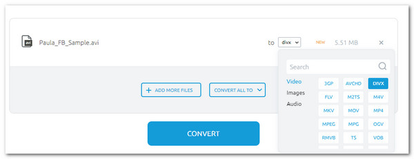 オンライン変換 AVIをDIVXに無料で変換