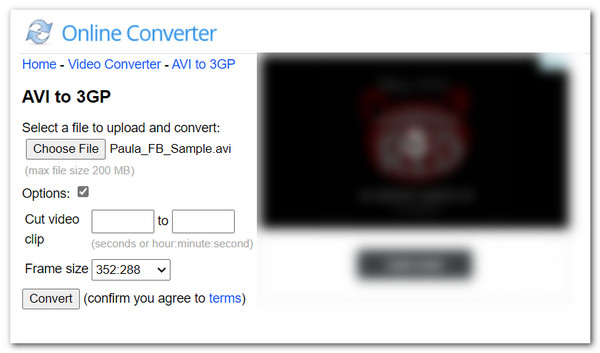 Online Converter Convert AVI to 3GP