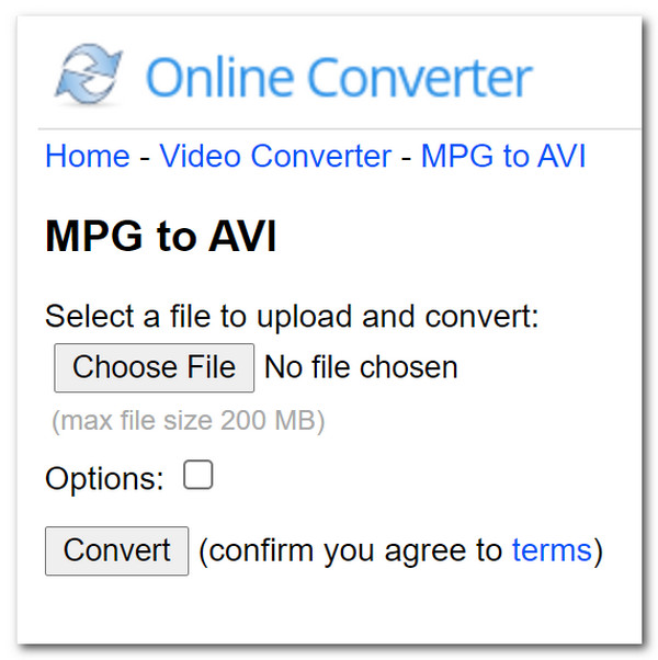 Online Converter Convert MPG to AVI