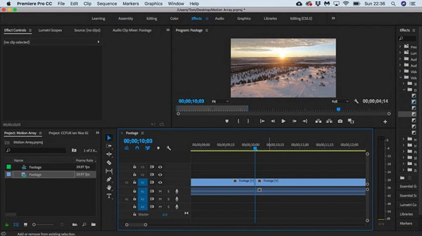 分割畫面 Adobe 調整指示器