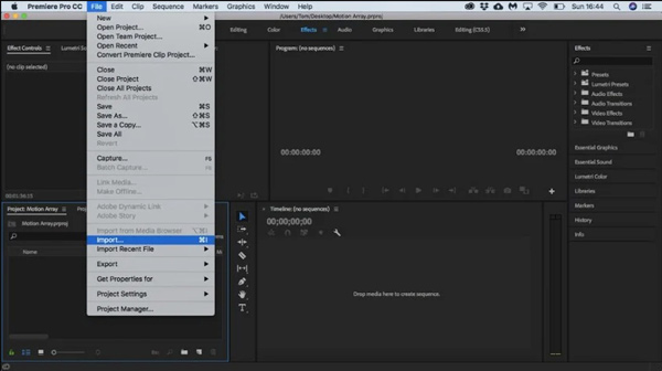 分割 Adobe 導入視頻