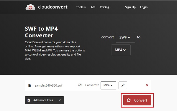 SWF til MP4 CConvert Konverter